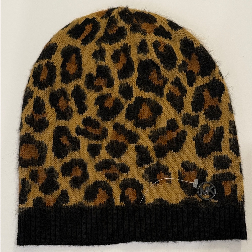 MICHAEL Michael Kors Brushed Three Color Leopard Beanie